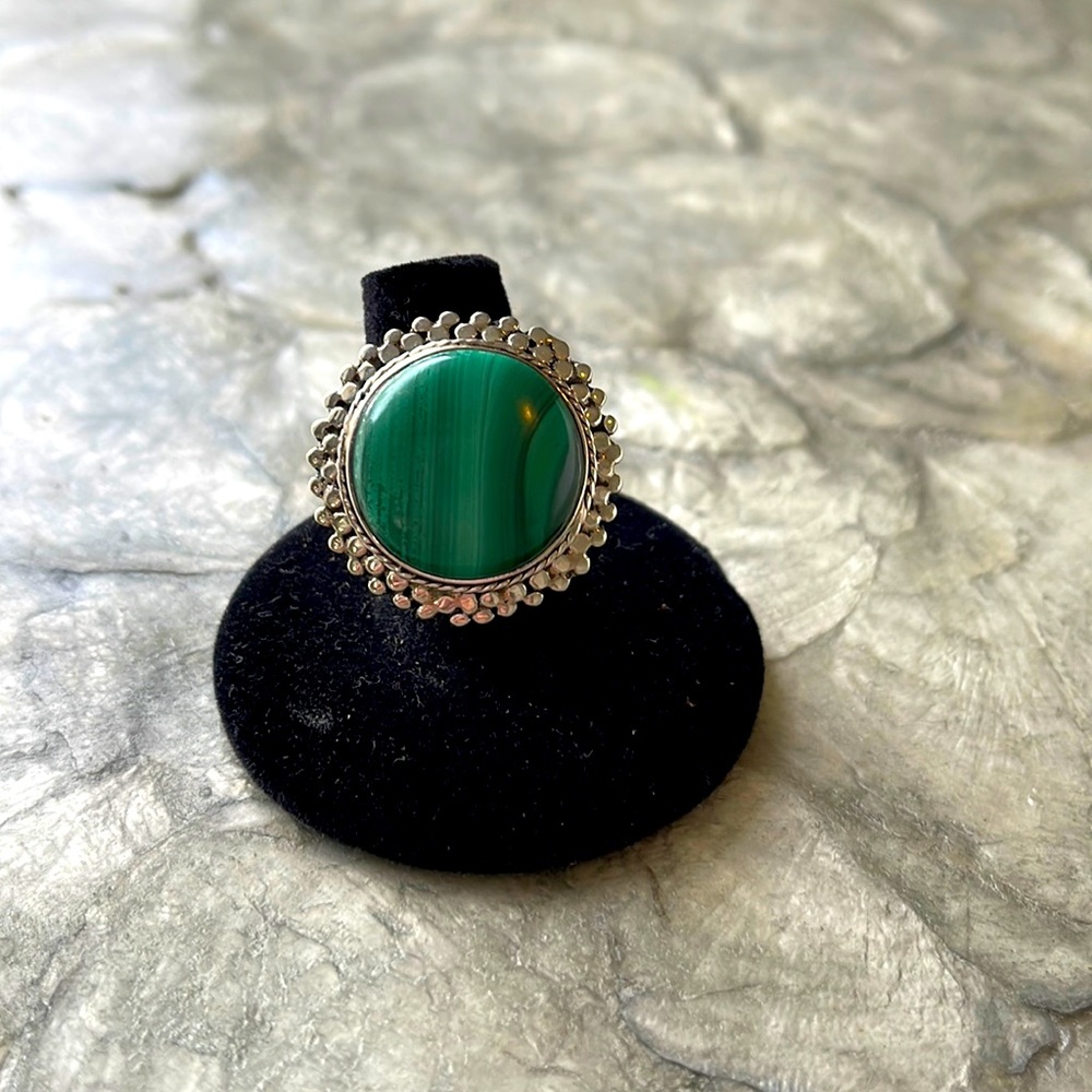 Malachite and Sterling Silver Ring